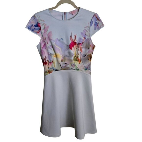 Ted Baker Rivana Hanging Gardens Mint Floral Designer Fit N Flare Dress Size 6 - Picture 2 of 11